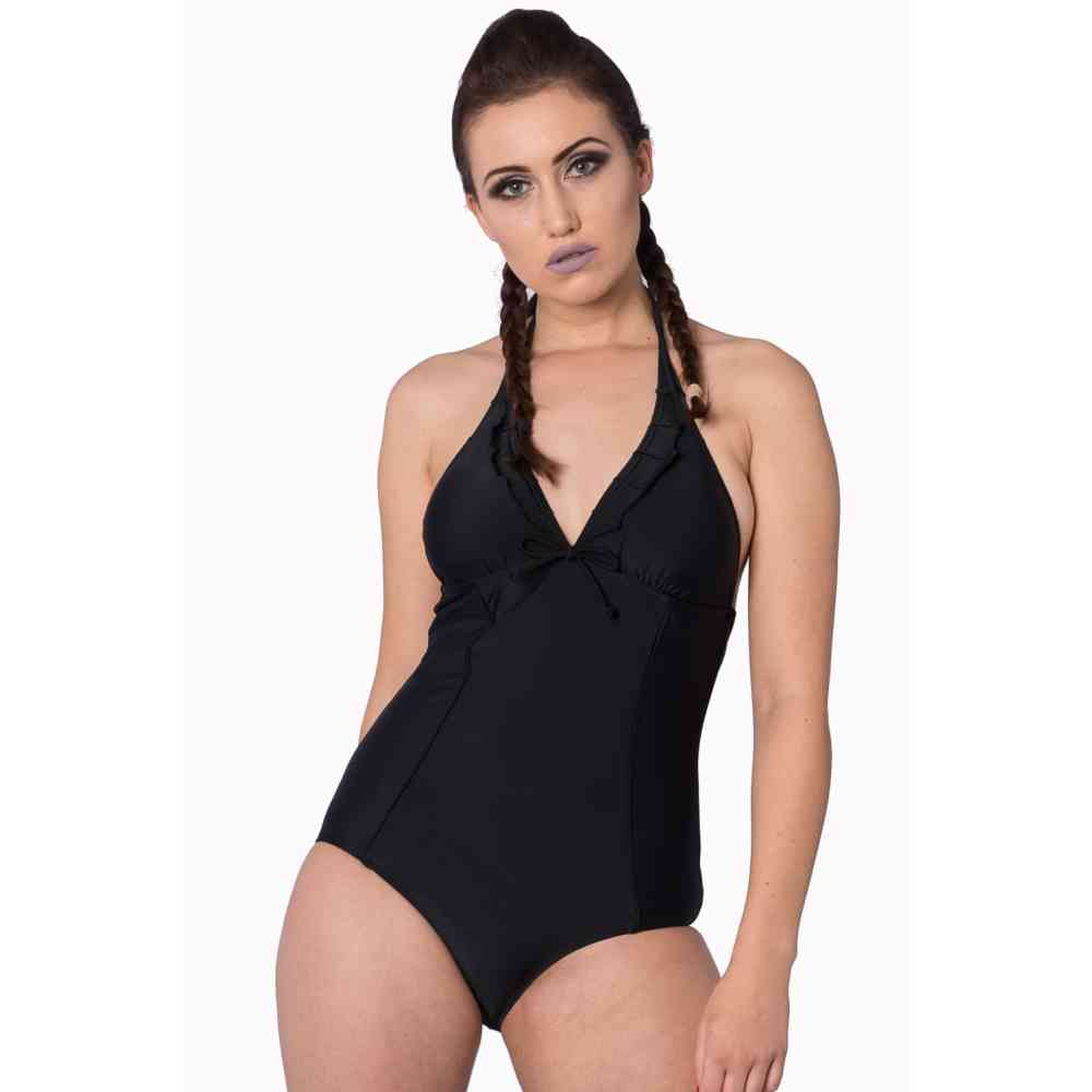 Banned - BELL TOWER BAT Swimsuit - Black
